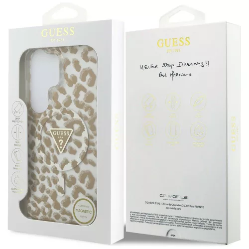 Guess - IML Leopárdmintás Háromszög MagSafe (GUHMS26LHLEGTGLW) - Samsung Galaxy S26 Ultra - Barna