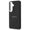 Guess - Saffiano Bazsarózsás Dombornyomott Gyűrű MagSafe (GUHMS26SPSAMSECK) - Samsung Galaxy S26 - Fekete