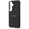 Guess - Saffiano Bazsarózsás Dombornyomott Gyűrű MagSafe (GUHMS26MPSAMSECK) - Samsung Galaxy S26 Plus - Fekete