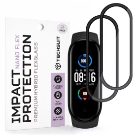   Techsuit - Nano Flex (2 pack) - Xiaomi Mi Band 5 / 6 / 6 NFC  - Black