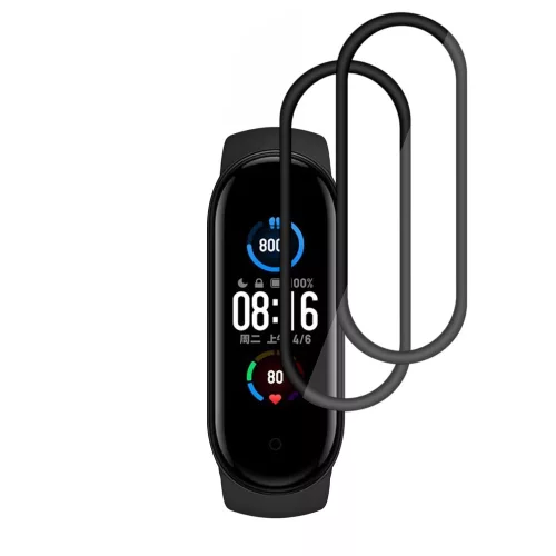Techsuit - Nano Flex (2 pack) - Xiaomi Mi Band 5 / 6 / 6 NFC  - Black