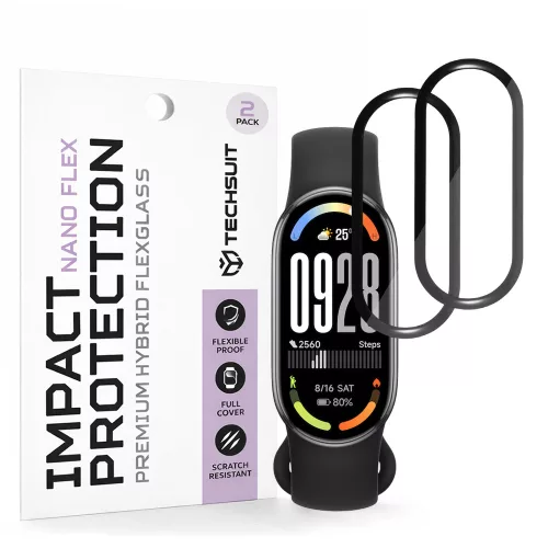 Techsuit - Nano Flex (2 pack) - Xiaomi Smart Band 10 - Black