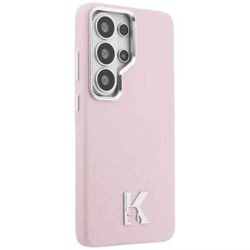 Karl Lagerfeld - Wrapped Grained Leather with K Head Logo MagSafe (KLHMS26L5PGFKHGP) - Samsung Galaxy S26 Ultra - Pink