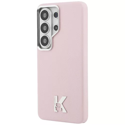 Karl Lagerfeld - Wrapped Grained Leather with K Head Logo MagSafe (KLHMS26L5PGFKHGP) - Samsung Galaxy S26 Ultra - Pink