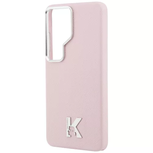 Karl Lagerfeld - Wrapped Grained Leather with K Head Logo MagSafe (KLHMS26L5PGFKHGP) - Samsung Galaxy S26 Ultra - Pink