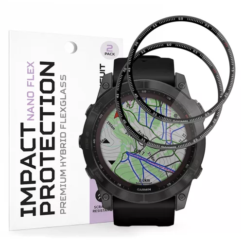Techsuit - Nano Flex (2 pack) - Garmin Fenix 7X - Black