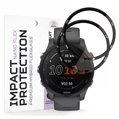 Techsuit - Nano Flex (2 pack) - Garmin Forerunner 255 / Forerunner 255 Music - Black