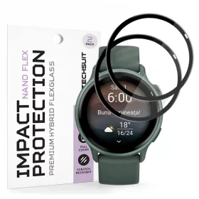 Techsuit - Nano Flex (2 pack) - Garmin vivoactive 6 - Black