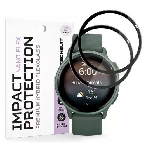 Techsuit - Nano Flex (2 pack) - Garmin vivoactive 6 - Black