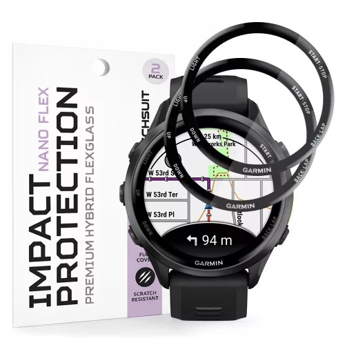 Techsuit - Nano Flex (2 pack) - Garmin Forerunner 970 / Forerunner 570 47mm - Black