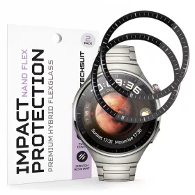 Techsuit - Nano Flex (2 pack) - Huawei Watch 4 Pro - Black
