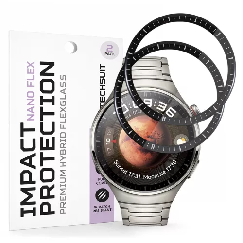 Techsuit - Nano Flex (2 pack) - Huawei Watch 4 Pro - Black