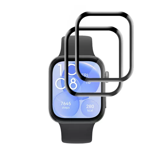 Techsuit - Nano Flex (2 pack) - Huawei Watch Fit 3 - Black