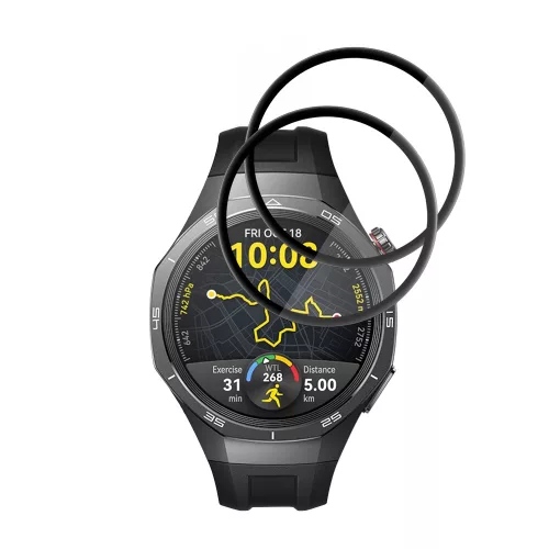 Techsuit - Nano Flex (2 pack) - Huawei Watch GT 5 Pro 46mm - Black