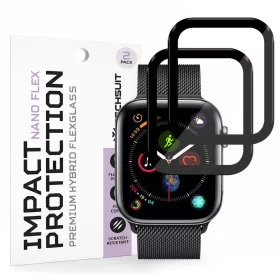   Techsuit - Nano Flex (2 pack) - Apple Watch 4 / 5 /6 / SE / SE 2 / SE 3 44mm - Black