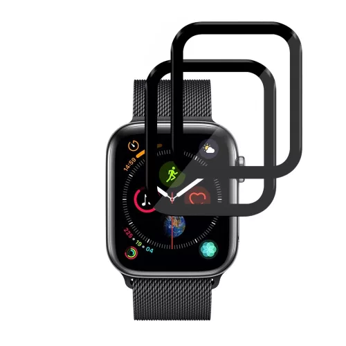Techsuit - Nano Flex (2 pack) - Apple Watch 4 / 5 /6 / SE / SE 2 / SE 3 44mm - Black