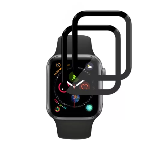 Techsuit - Nano Flex (2 pack) - Apple Watch 4 / 5 /6 / SE / SE 2 / SE 3 40mm - Black