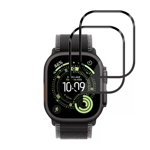 Techsuit - Nano Flex (2 pack) - Apple Watch Ultra / Ultra 2 / Ultra 3 - Black