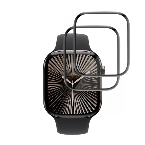 Techsuit - Nano Flex (2 pack) - Apple Watch 10 42mm / 11 42mm - Black