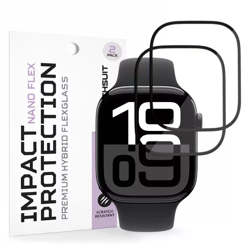 Techsuit - Nano Flex (2 pack) - Apple Watch 10 46mm / 11 46mm - Black