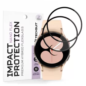   Techsuit - Nano Flex (2 pack) - Samsung Galaxy Watch4 40mm - Black