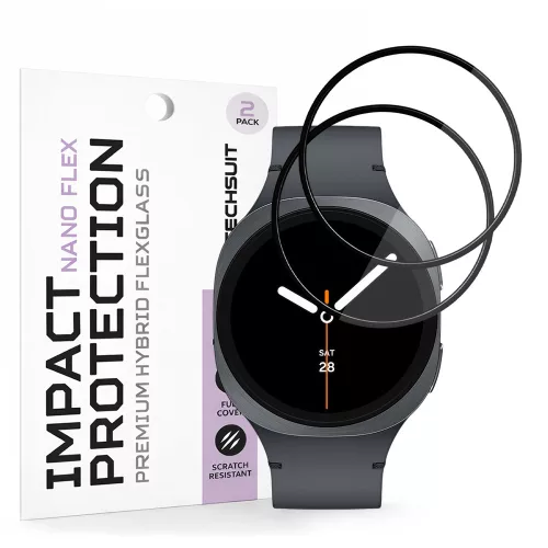 Techsuit - Nano Flex (2 pack) - Samsung Galaxy Watch8 40mm - Black