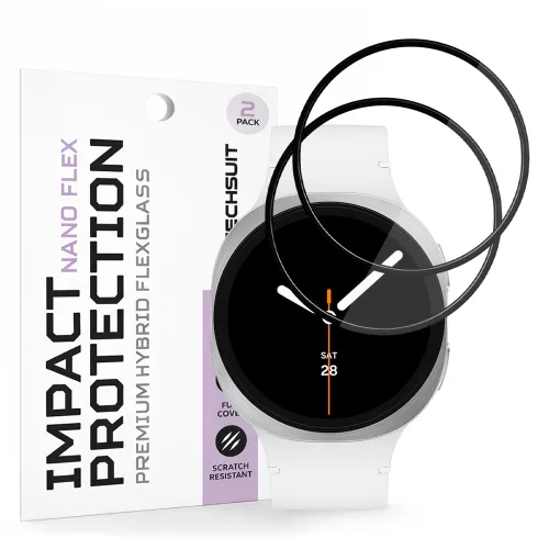 Techsuit - Nano Flex (2 pack) - Samsung Galaxy Watch8 44mm - Black