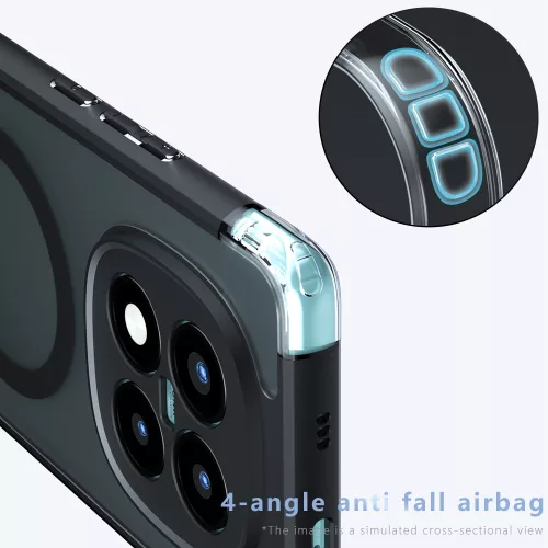 Techsuit - PureFrost MagSafe Ütésálló tok Ütésálló tok - Xiaomi Redmi Note 15 Pro 4G - Matt fekete