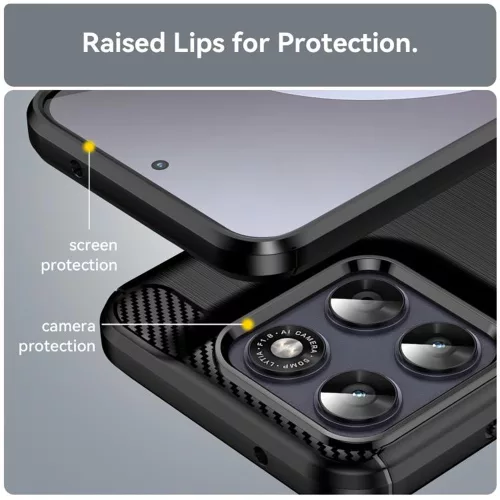 Techsuit - Carbon szilikon tok - Motorola Moto G77 / G67 - Fekete