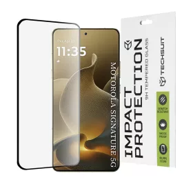   Techsuit - 111D Full Cover / Full Glue Glass / 3D Curved Screen - Motorola Signature - Black