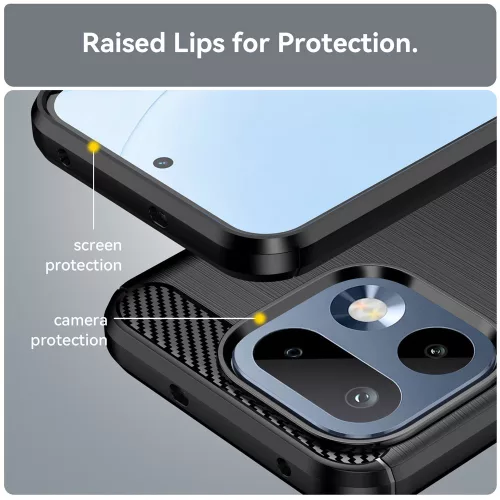 Techsuit - Carbon szilikon tok - Realme 16 Pro - Fekete