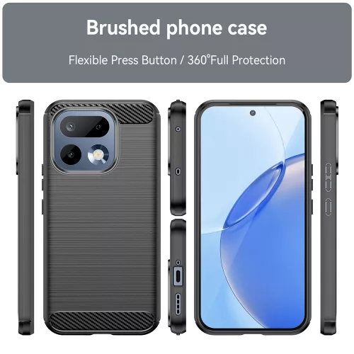Techsuit - Carbon szilikon tok - Realme 16 Pro - Fekete