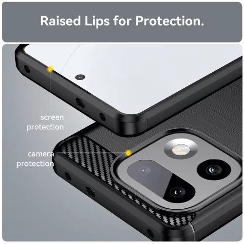 Techsuit - Carbon szilikon tok - Realme 16 Pro+ - Fekete