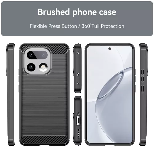 Techsuit - Carbon szilikon tok - Realme 16 Pro+ - Fekete