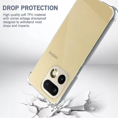 Techsuit - Shockproof Átlátszó Ütésálló Szilikon tok - Realme 16 Pro+ - Átlátszó