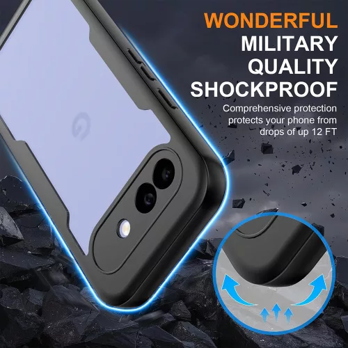 Techsuit - ColorVerse 360 tok kijelzővédővel - Google Pixel 10a - Fekete