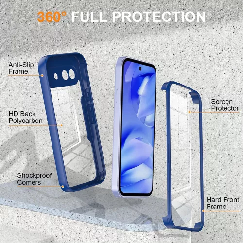 Techsuit - ColorVerse 360 tok kijelzővédővel - Google Pixel 10a - Kék