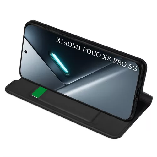 Techsuit - Magskin Book kinyitható tok - Xiaomi Poco X8 Pro - Fekete
