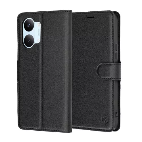 Techsuit - Leather Folio kinyitható tok - Xiaomi Poco X8 Pro Max - Fekete