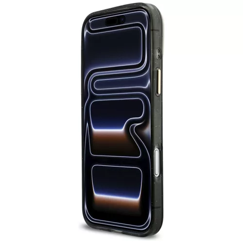 Guess - IML Csillámos Felirat Pántos MagSafe (GUHMP17X5HTGSMSK) - iPhone 17 Pro Max - Fekete
