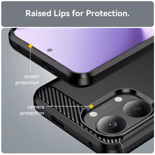Techsuit - Carbon szilikon tok - Xiaomi Poco X8 Pro Max - Fekete