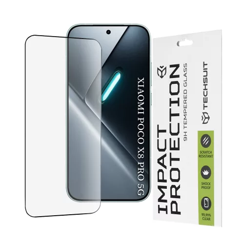 Techsuit - 111D Full Cover / Full Glue Glass - Xiaomi Poco X8 Pro - Black