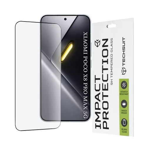 Techsuit - 111D Full Cover / Full Glue Glass - Xiaomi Poco X8 Pro Max - Black