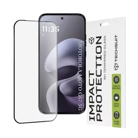   Techsuit - 111D Full Cover / Full Glue Glass - Motorola Moto G77 / G67 - Black