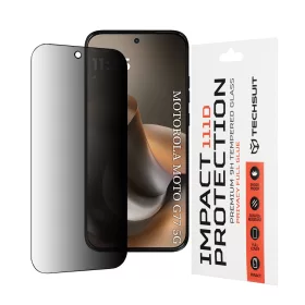   Techsuit - 111D Privacy betekintésgátló üvegfólia - Motorola Moto G77 / G67 - Fekete
