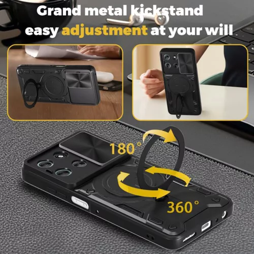 Techsuit - CamGuard Pro tok ütésálló tok - Motorola Moto G77 / G67 - Fekete