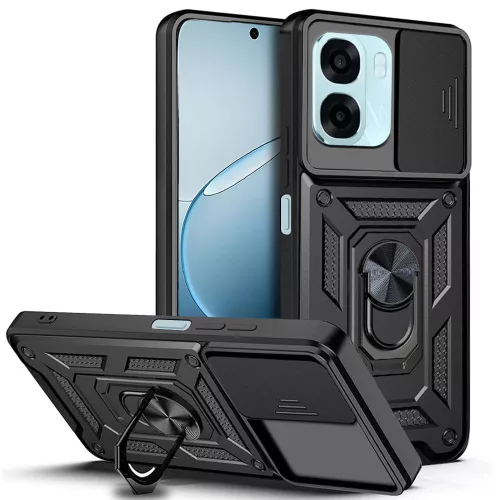 Techsuit - CamShield ütésálló tok - Oppo A6x 4G / A6x 5G - Fekete