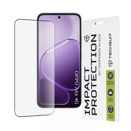 Techsuit - 111D Full Cover / Full Glue üvegfólia - Oppo A6x 4G / A6x 5G - Fekete
