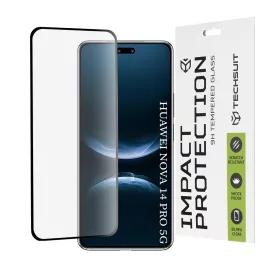   Techsuit - 111D Full Cover / Full Gliue 3D hajltott kijelzőre üvegfólia - Huawei nova 14 Pro - Fekete