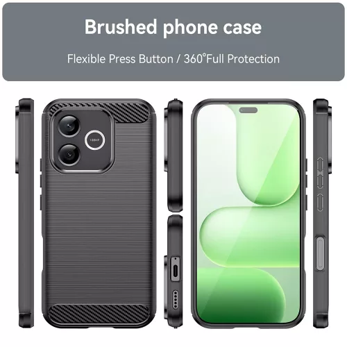 Techsuit - Carbon szilikon tok - Honor 600 Lite - Fekete
